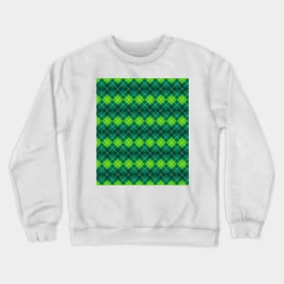 Green Argyle Pattern Crewneck Sweatshirt